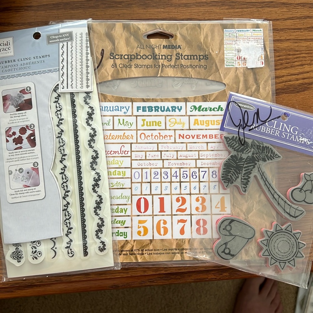 Set of 71 Rubber/Clear Cling Stamps